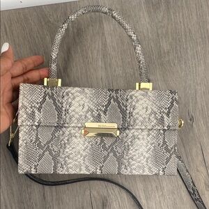 BCBGeneration Gray Mini Bag with Metallic Accents